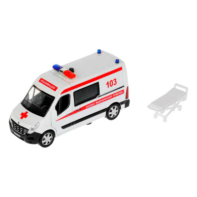 Машинка металлическая Renault Master Скорая Технопарк MASTER-14SLAMB-STRWH 1